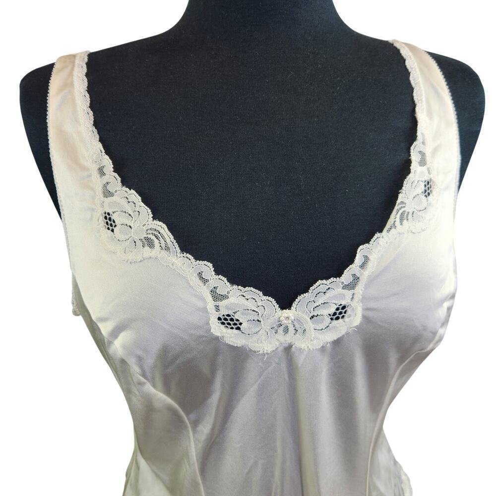 Vintage Warner's Camisole Lingerie Top Lace Trim Faux Pearl Romantic Coquette - Picture 2 of 6
